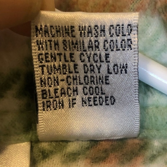 MAXWELL Womens Button Down Oversized Shirt/Shacket Green White Rust Size Small - Picture 3 of 7